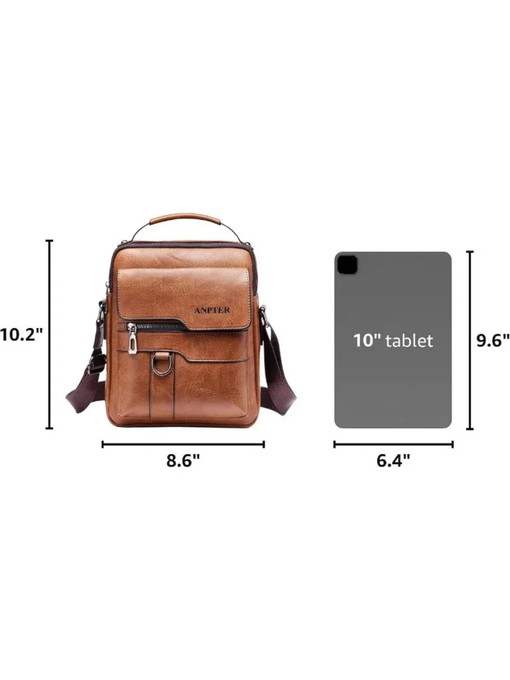 Vintage PU Leather Crossbody Messenger Bag for Men - Small Shoulder Satchel